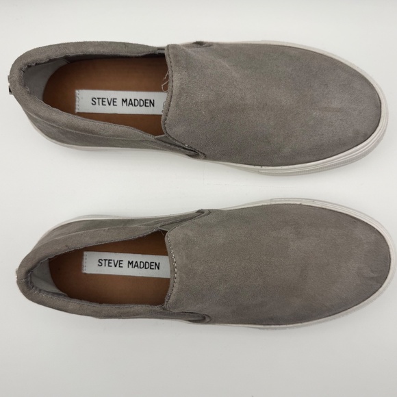 STEVE MADDEN Women's Gills Slip-on Grey Suede Platform Women's Size 6.5 - Picture 3 of 8